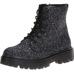 *SOLD* Steve Madden Black Chunky Glitter Boots Size 6 NWT